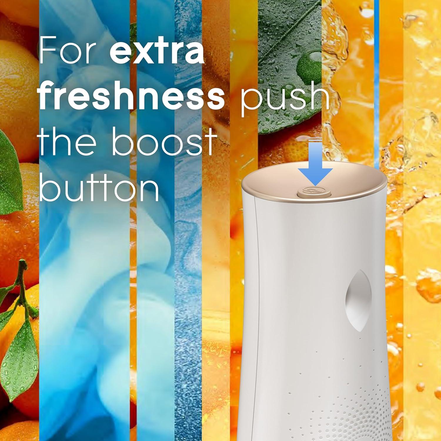 image:imageGlade Automatic Spray Air Freshener Refill Scented Air Freshener for Home and Bathroom Clean Linen 62 Oz 3 CountCoastal Sunshine Citrus