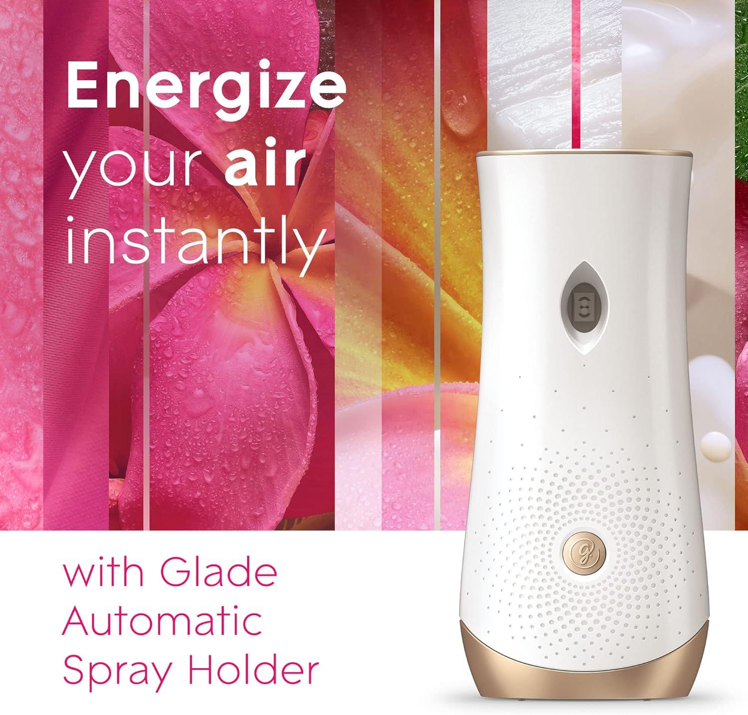 image:imageGlade Automatic Spray Air Freshener Refill Scented Air Freshener for Home and Bathroom Clean Linen 62 Oz 3 CountExotic Tropical Blossoms
