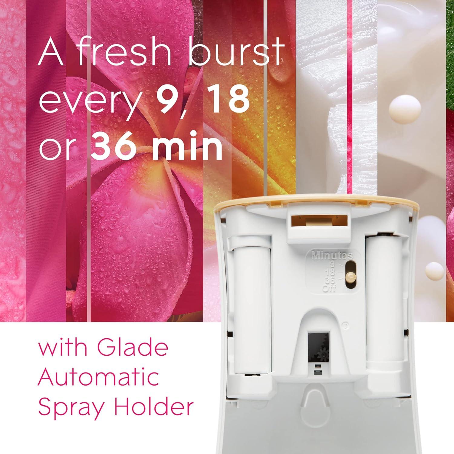 image:imageGlade Automatic Spray Air Freshener Refill Scented Air Freshener for Home and Bathroom Clean Linen 62 Oz 3 CountExotic Tropical Blossoms
