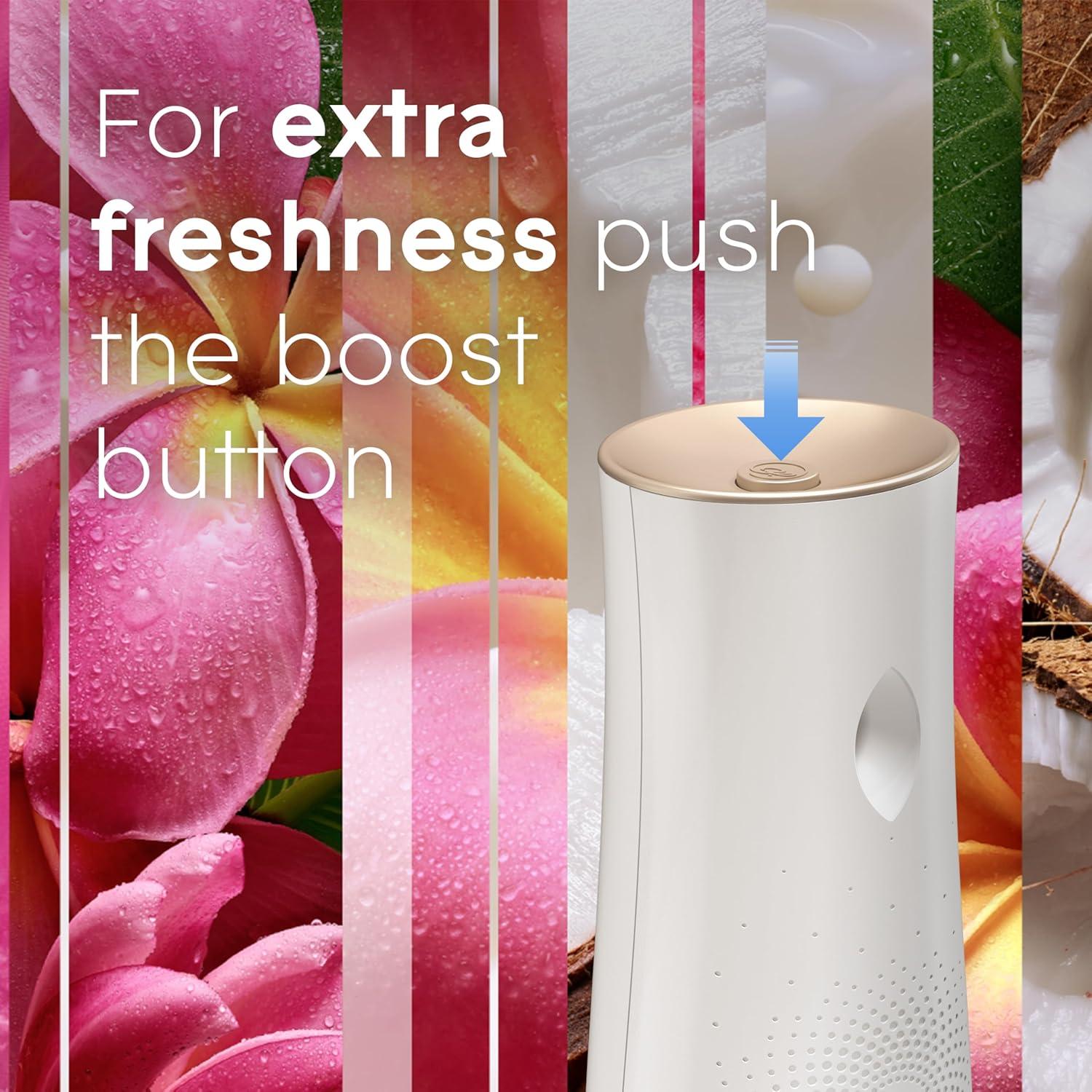 image:imageGlade Automatic Spray Air Freshener Refill Scented Air Freshener for Home and Bathroom Clean Linen 62 Oz 3 CountExotic Tropical Blossoms