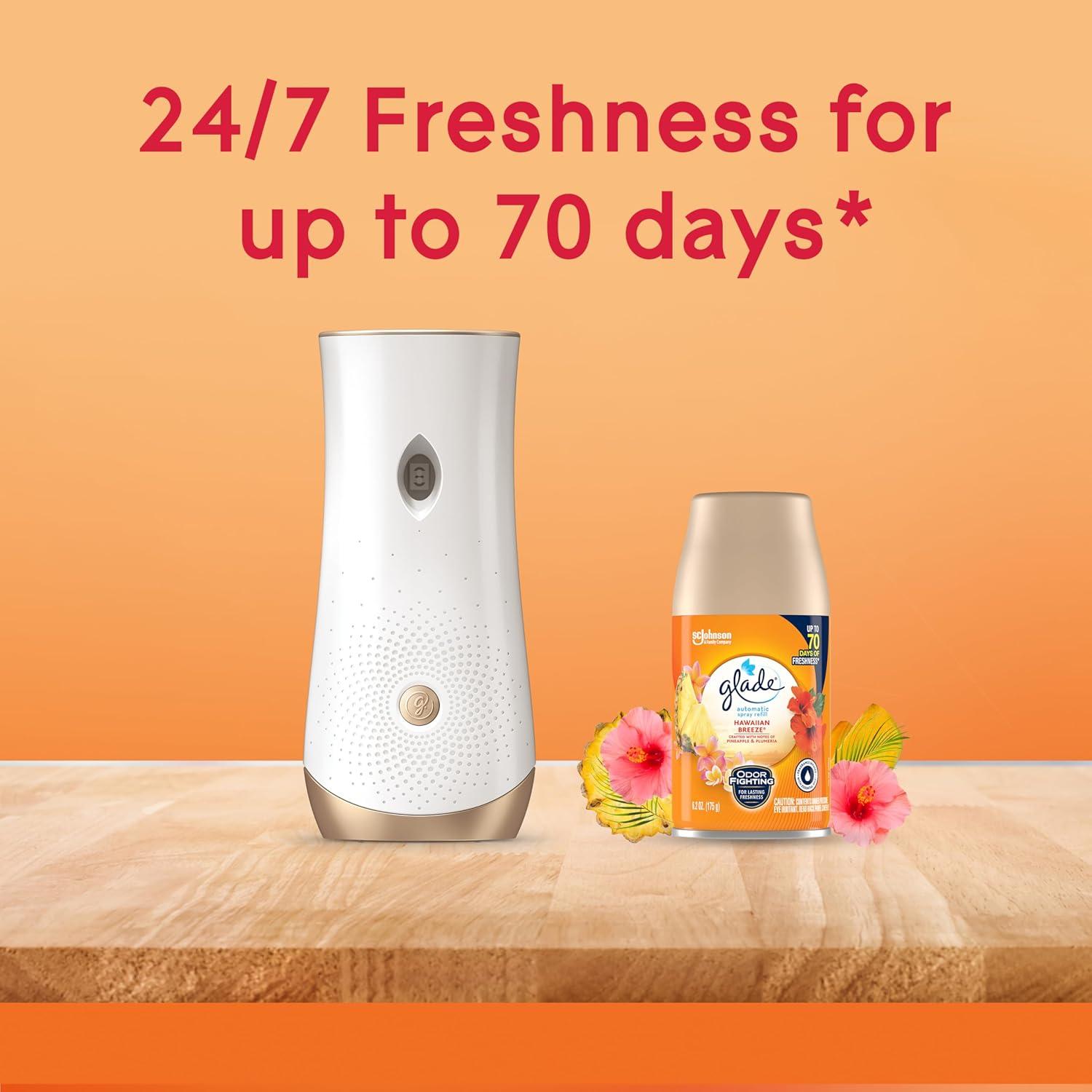 image:imageGlade Automatic Spray Air Freshener Refill Scented Air Freshener for Home and Bathroom Clean Linen 62 Oz 3 CountHawaiian Breeze