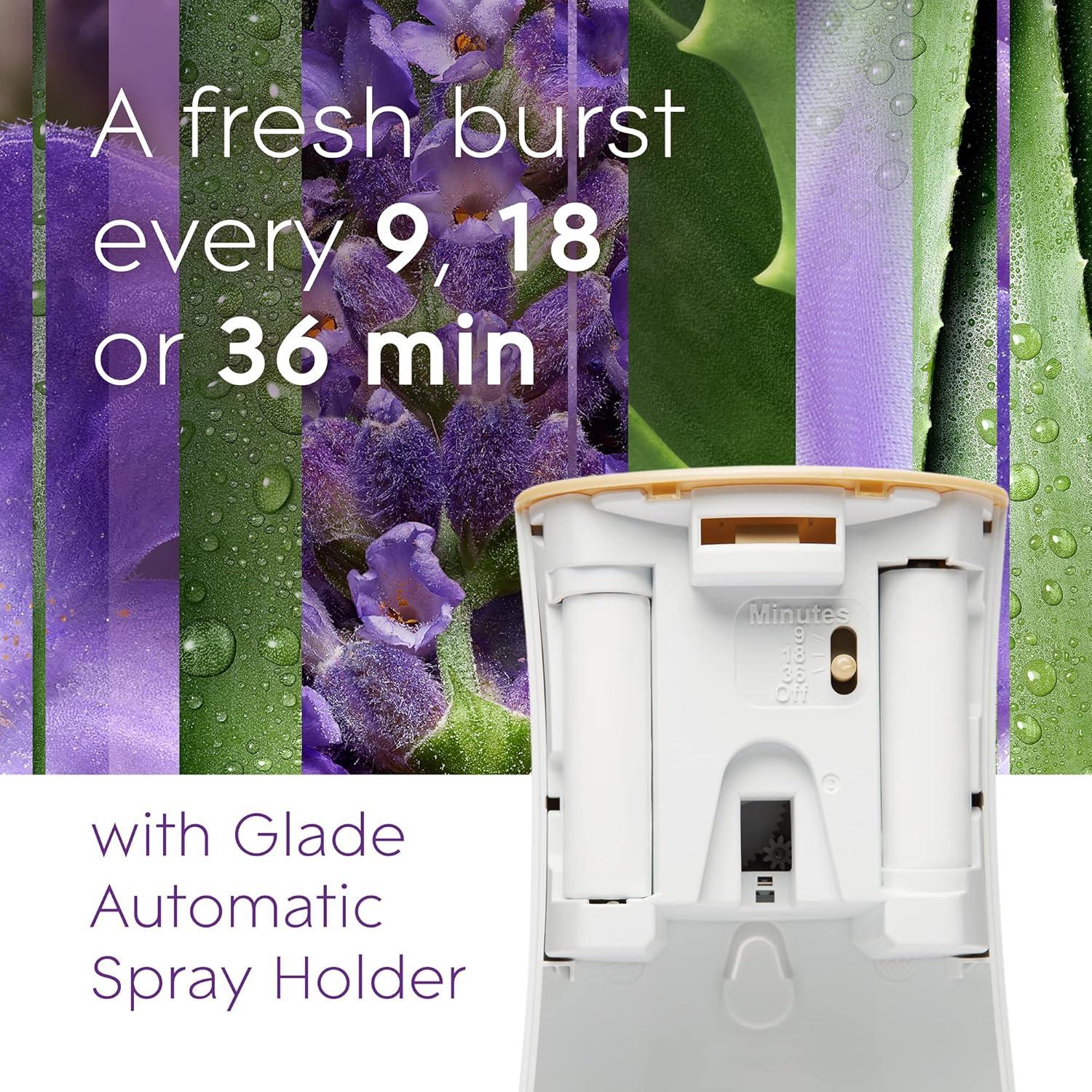 image:imageGlade Automatic Spray Air Freshener Refill Scented Air Freshener for Home and Bathroom Clean Linen 62 Oz 3 CountTranquil Lavender Aloe