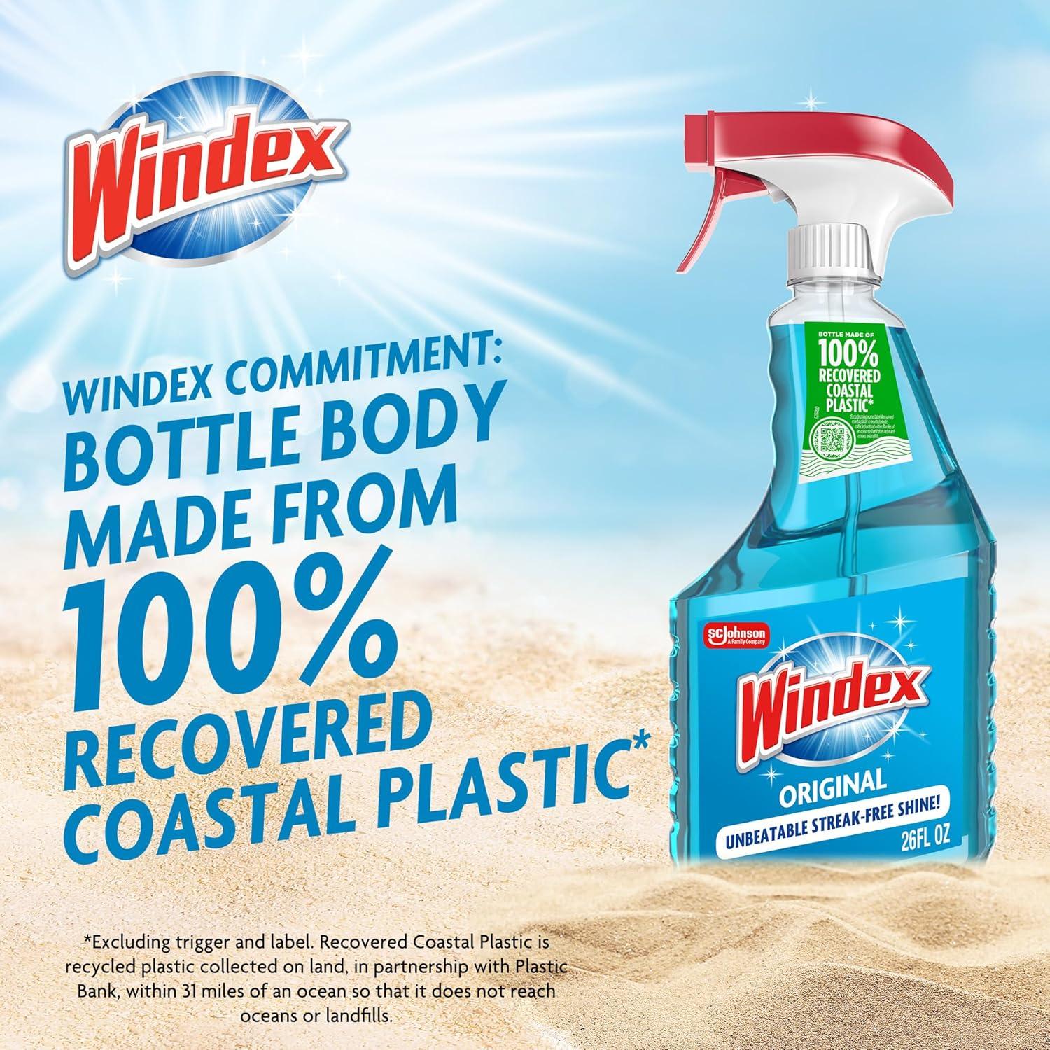 image:imageWindex Glass and Window Cleaner Spray Bottle Packaging Designed to Prevent Leakage and Breaking Surface Cleaning Spray Original Blue Scent 23 Fl Oz23 Fl Oz Pack of 2