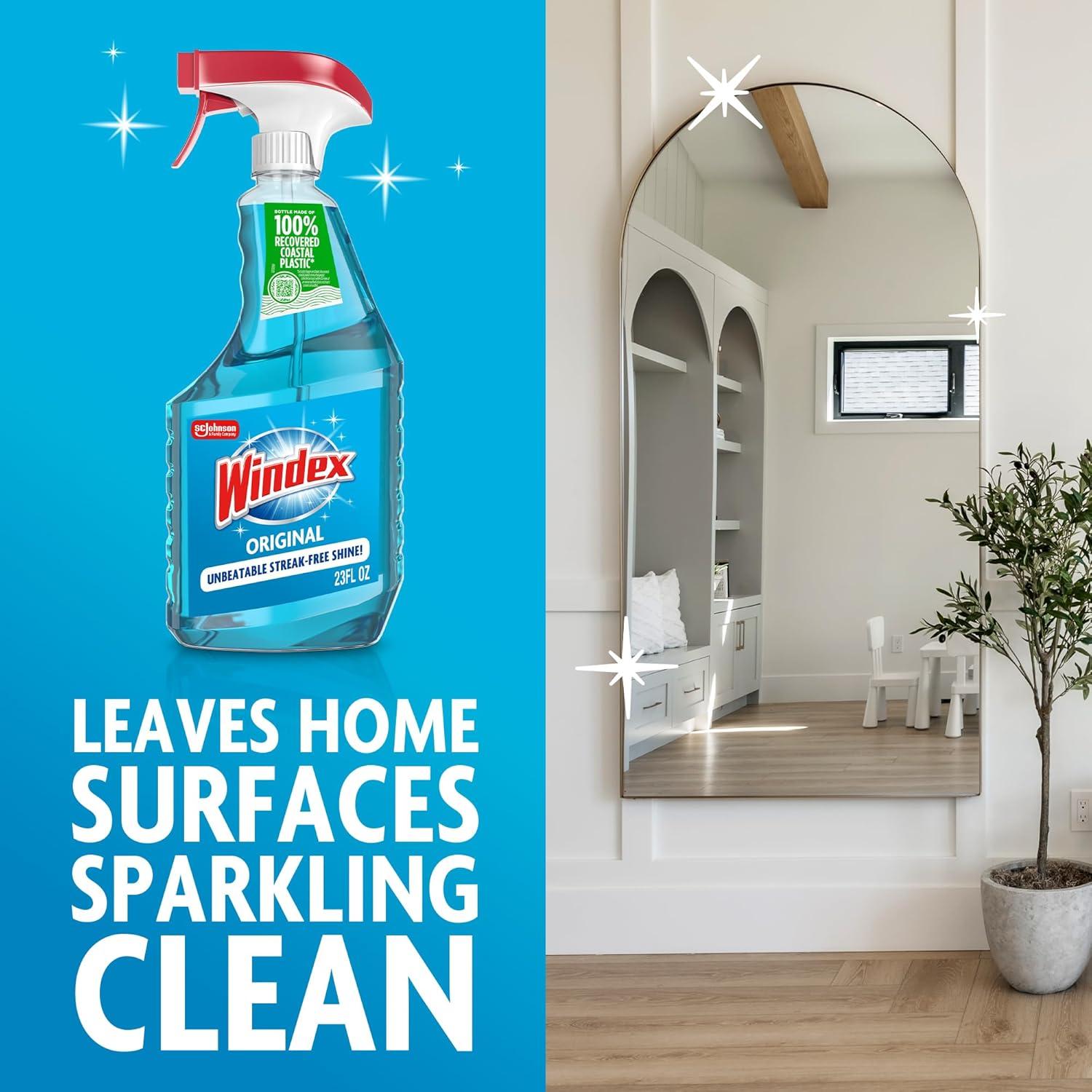 image:imageWindex Glass and Window Cleaner Spray Bottle Packaging Designed to Prevent Leakage and Breaking Surface Cleaning Spray Original Blue Scent 23 Fl Oz23 Fl Oz Pack of 2
