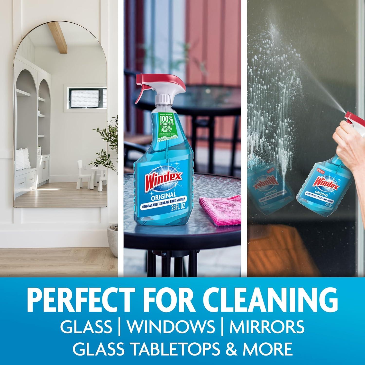 image:imageWindex Glass and Window Cleaner Spray Bottle Packaging Designed to Prevent Leakage and Breaking Surface Cleaning Spray Original Blue Scent 23 Fl Oz23 Fl Oz Pack of 2