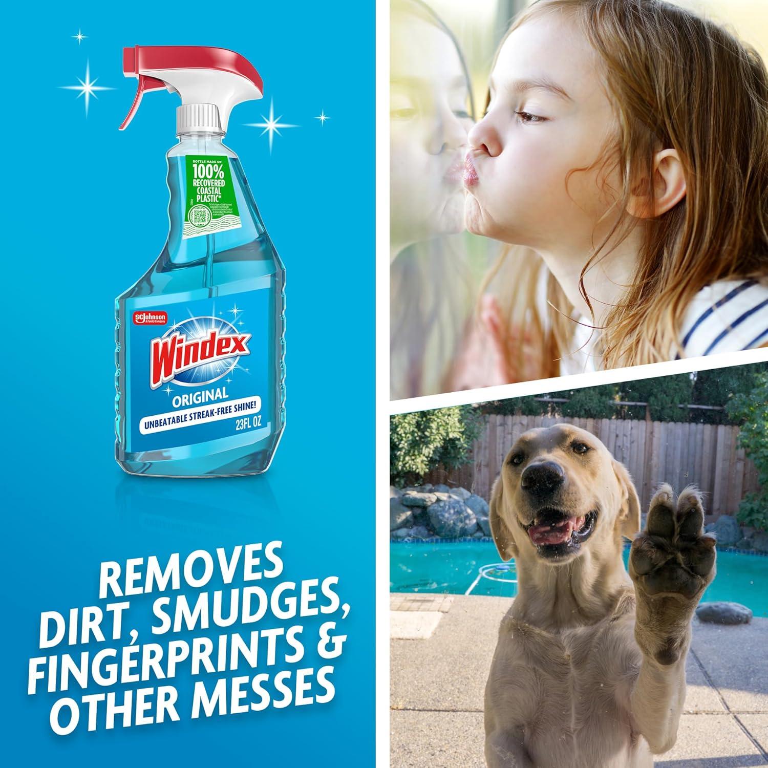 image:imageWindex Glass and Window Cleaner Spray Bottle Packaging Designed to Prevent Leakage and Breaking Surface Cleaning Spray Original Blue Scent 23 Fl Oz676 Fl Oz Pack of 1