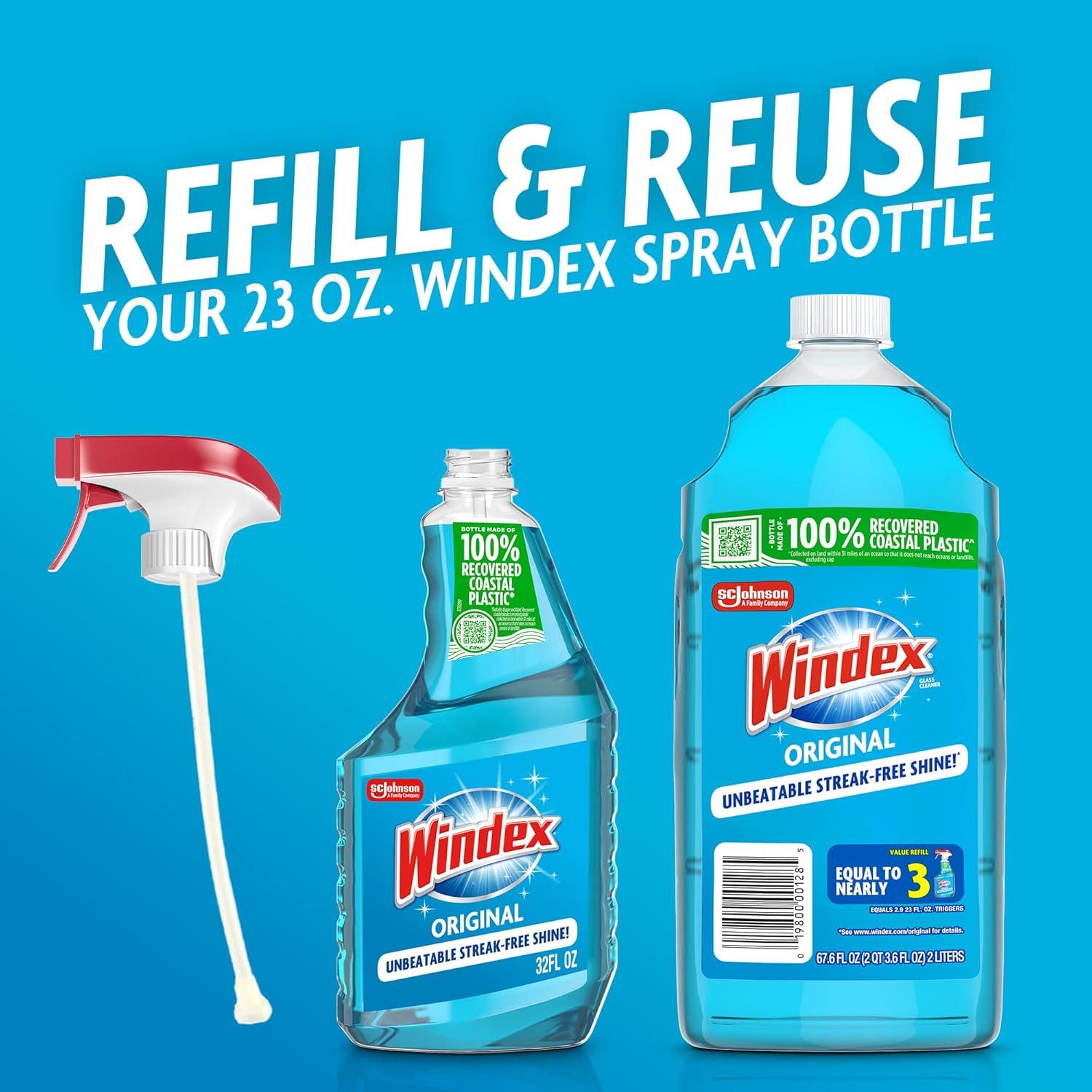 image:imageWindex Glass and Window Cleaner Spray Bottle Packaging Designed to Prevent Leakage and Breaking Surface Cleaning Spray Original Blue Scent 23 Fl Oz676 Fl Oz Pack of 1