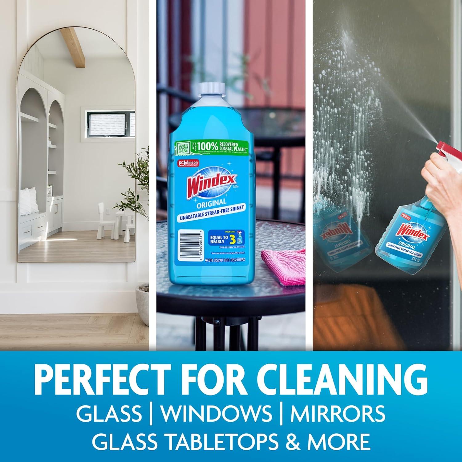 image:imageWindex Glass and Window Cleaner Spray Bottle Packaging Designed to Prevent Leakage and Breaking Surface Cleaning Spray Original Blue Scent 23 Fl Oz676 Fl Oz Pack of 1