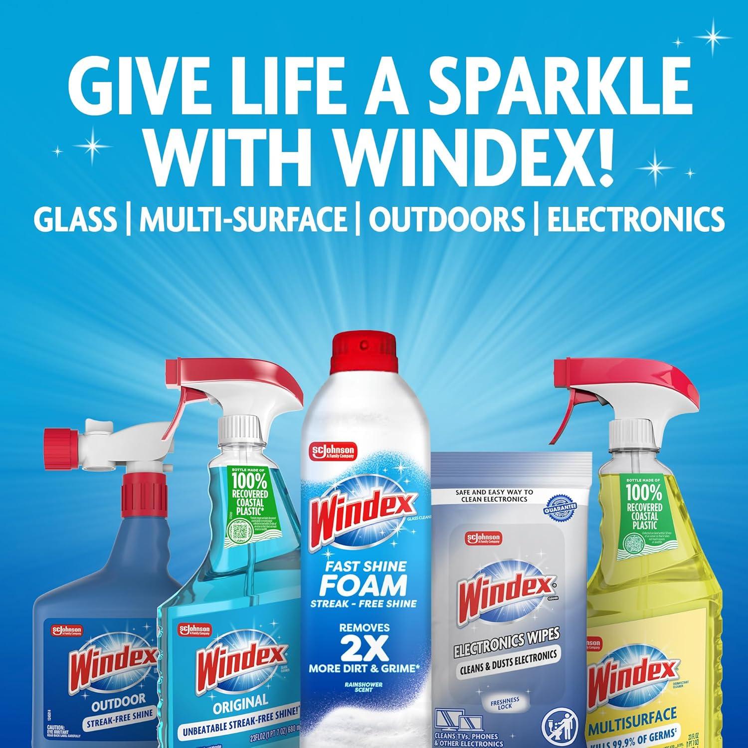 image:imageWindex Glass and Window Cleaner Spray Bottle Packaging Designed to Prevent Leakage and Breaking Surface Cleaning Spray Original Blue Scent 23 Fl Oz676 Fl Oz Pack of 1