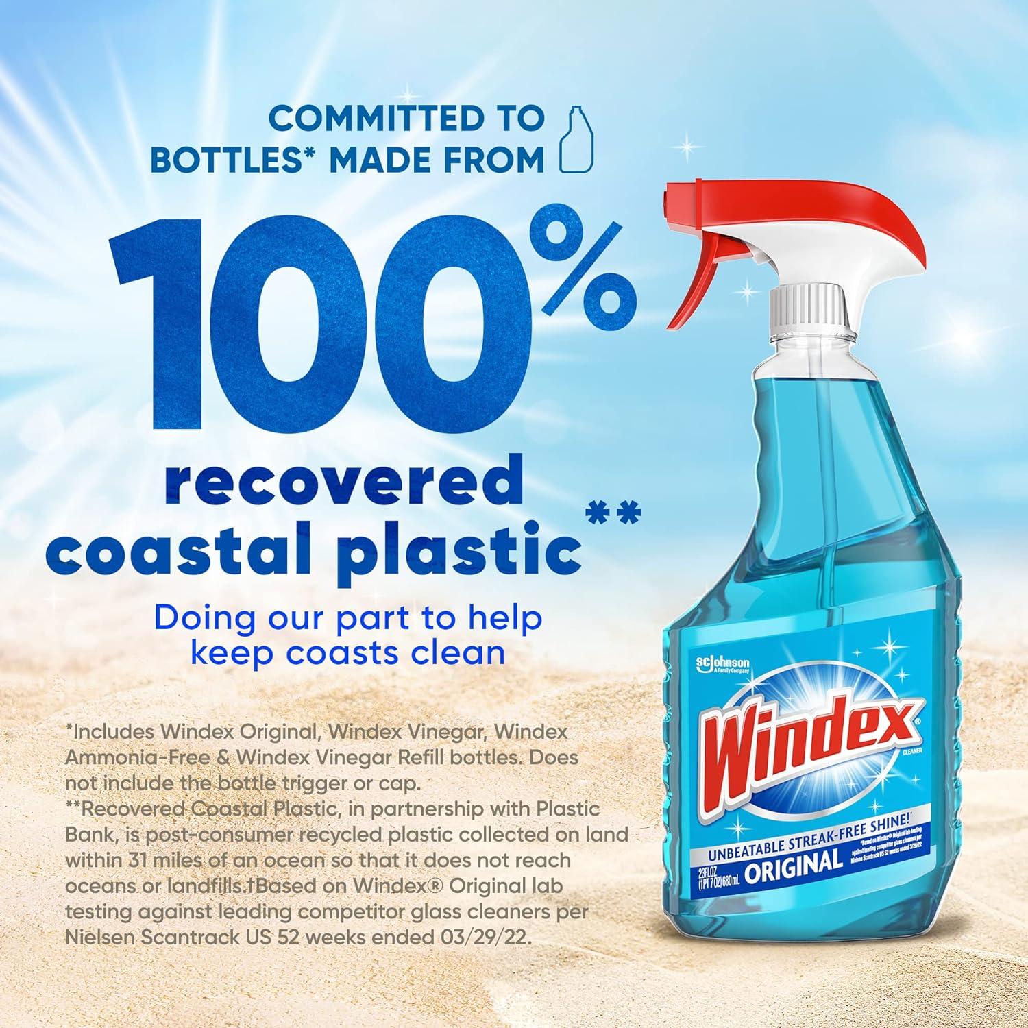 image:imageWindex Glass and Window Cleaner Spray Bottle Packaging Designed to Prevent Leakage and Breaking Surface Cleaning Spray Original Blue Scent 23 Fl Oz676 Fl Oz Pack of 2