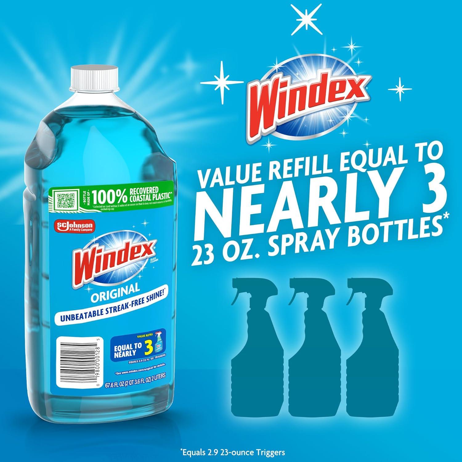 image:imageWindex Glass and Window Cleaner Spray Bottle Packaging Designed to Prevent Leakage and Breaking Surface Cleaning Spray Original Blue Scent 23 Fl Oz676 Fl Oz Pack of 1
