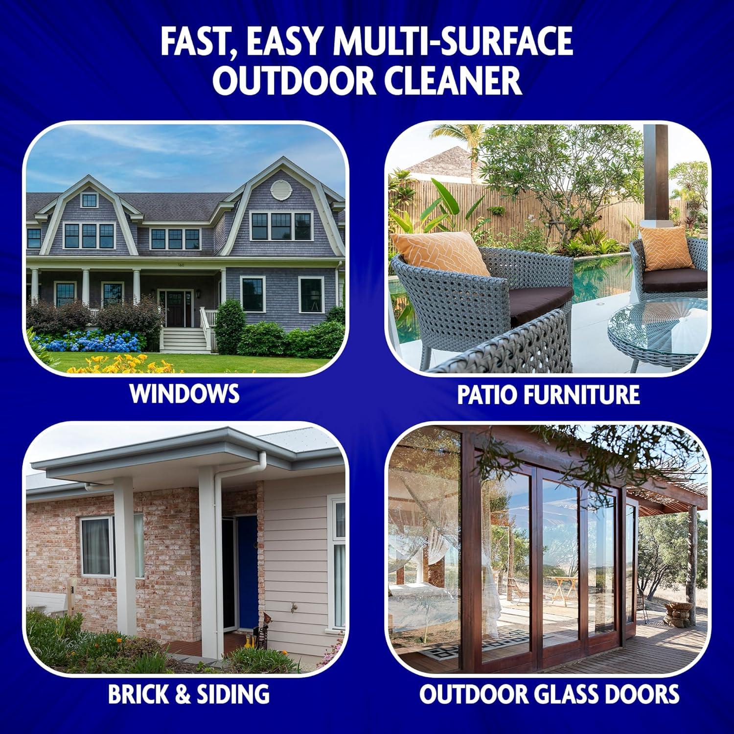 image:imageWindex Outdoor Window and Glass Cleaner for Hose Ammonia Free Concentrated Formula for Deep Outdoor Clean Patio Cleaner Compatible With All Hoses 32 Fl Oz Pack of 232 Fl Oz Pack of 8