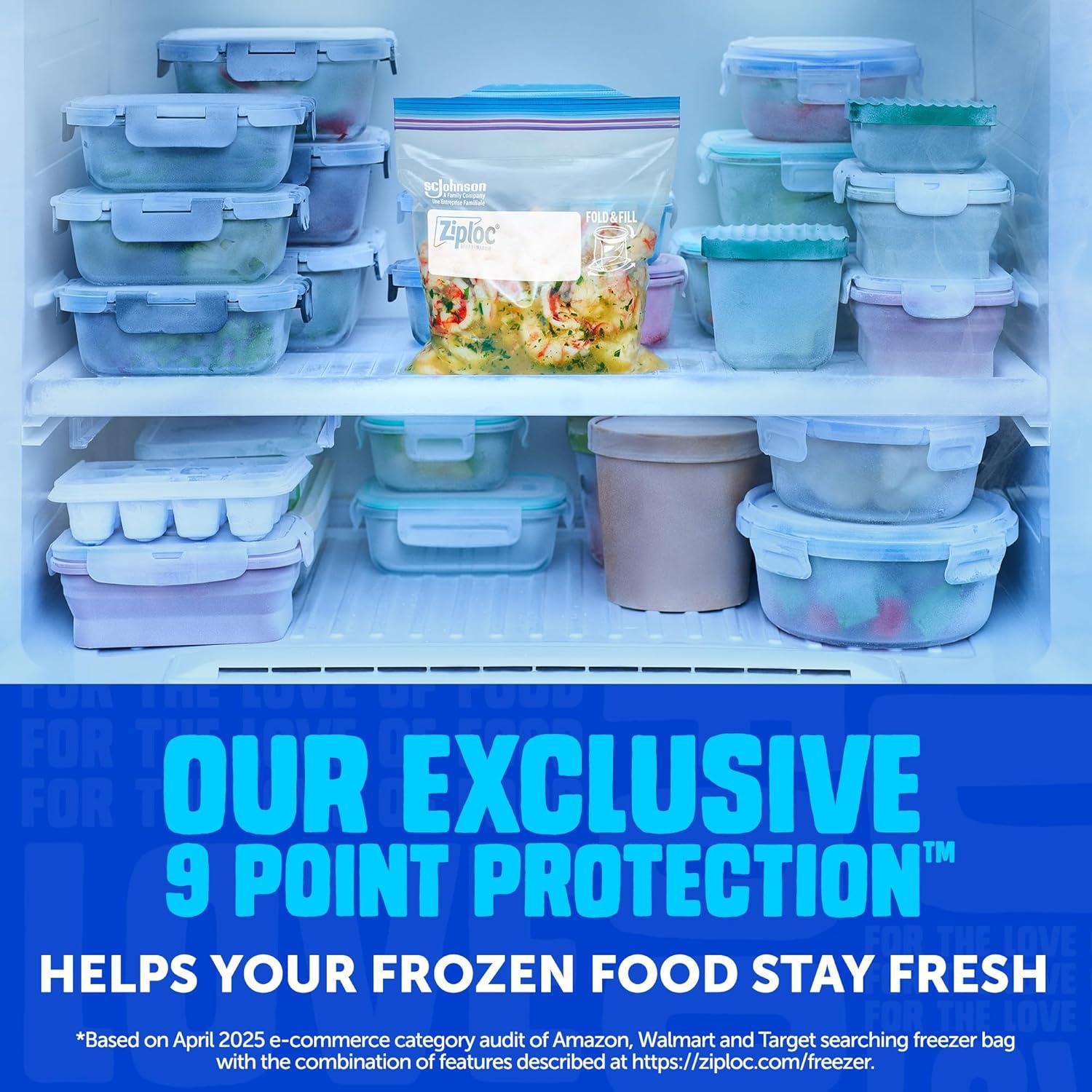 image:imageZiploc 2 Gallon Food Storage Freezer Bags Grip n Seal Technology for Easier Grip Open and Close 10 Count Packaging May Vary10 Count