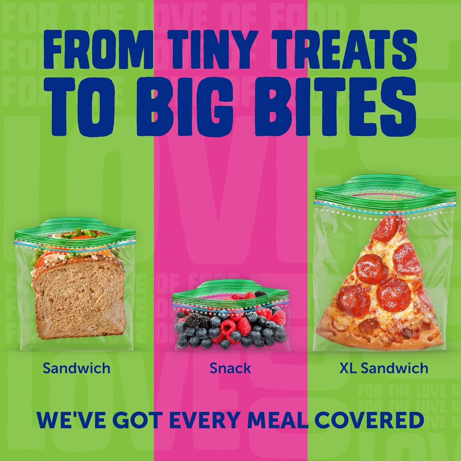 image:imageZiploc Brand Lunch Trio Variety Pack with EasyGuide Texture Grip n Seal Technology 225 count