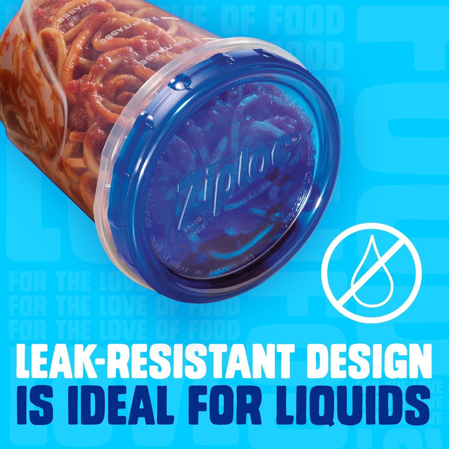 image:imageZiploc Brand Twist n Loc Food Storage Containers Leak Resistant Design Small and Medium Round Variety Pack 5 countMedium