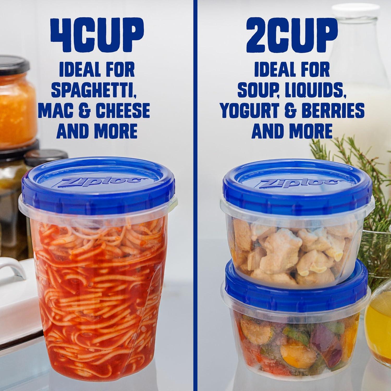 image:imageZiploc Brand Twist n Loc Food Storage Containers Leak Resistant Design Small and Medium Round Variety Pack 5 countSmall
