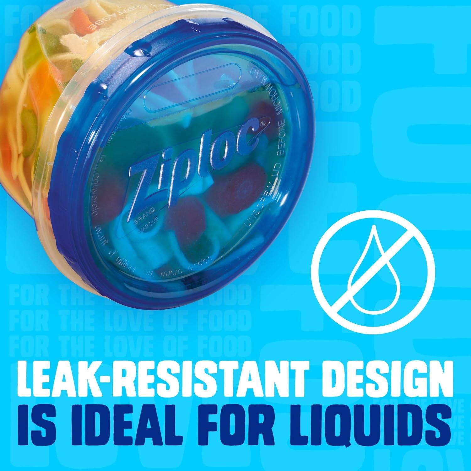 image:imageZiploc Brand Twist n Loc Food Storage Containers Leak Resistant Design Small and Medium Round Variety Pack 5 countSmall