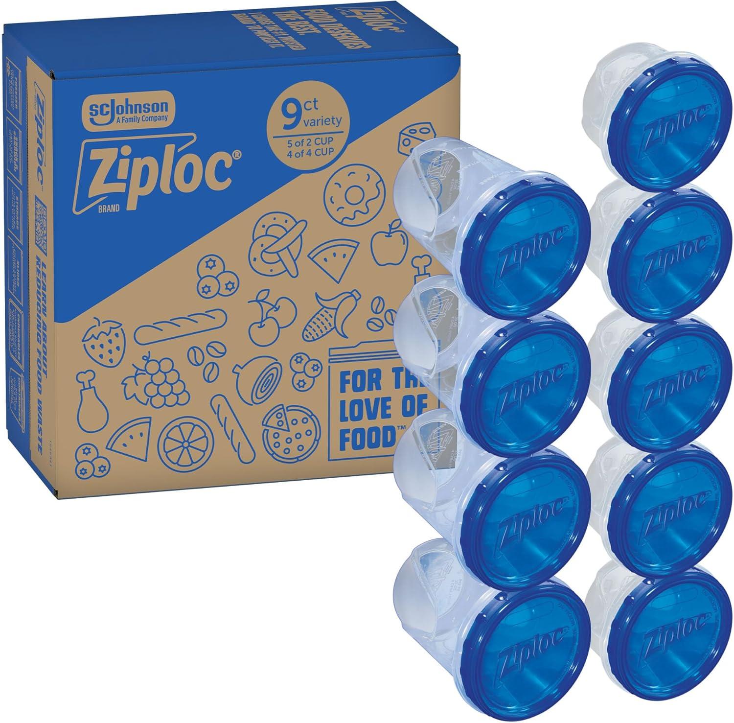image:imageZiploc Brand Twist n Loc Food Storage Containers Leak Resistant Design Small and Medium Round Variety Pack 5 countSmallMedium