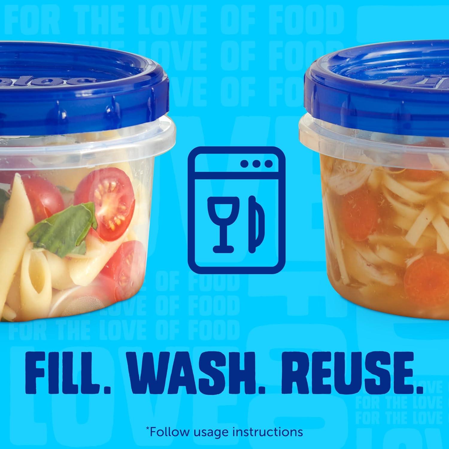 image:imageZiploc Brand Twist n Loc Food Storage Containers Leak Resistant Design Small and Medium Round Variety Pack 5 countSmallMedium