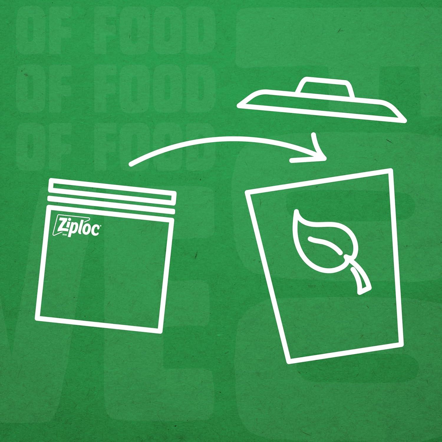 image:imageZiploc Compostable Sandwich and Snack Bags for On The Go Freshness Designed to be Commercially Compostable 40 Bags