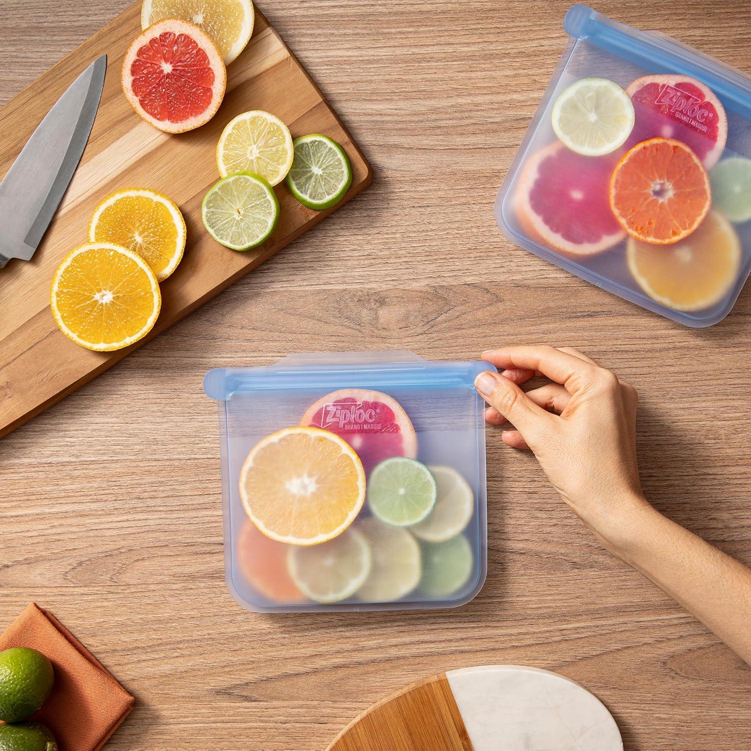 image:imageZiploc Endurables Pouch and Containers Variety Pack Reusable Silicone Bags and Food Storage Meal Prep Containers for Freezer Oven and Microwave Dishwasher Safe 5 Total