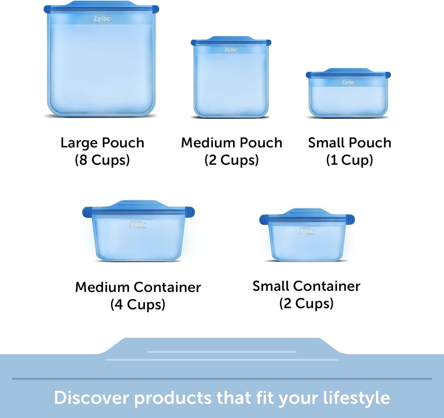 image:imageZiploc Endurables Silicone Food Storage Meal Prep Containers Microwave Safe and EcoFriendly Medium Container 1 CountMedium 1 Count