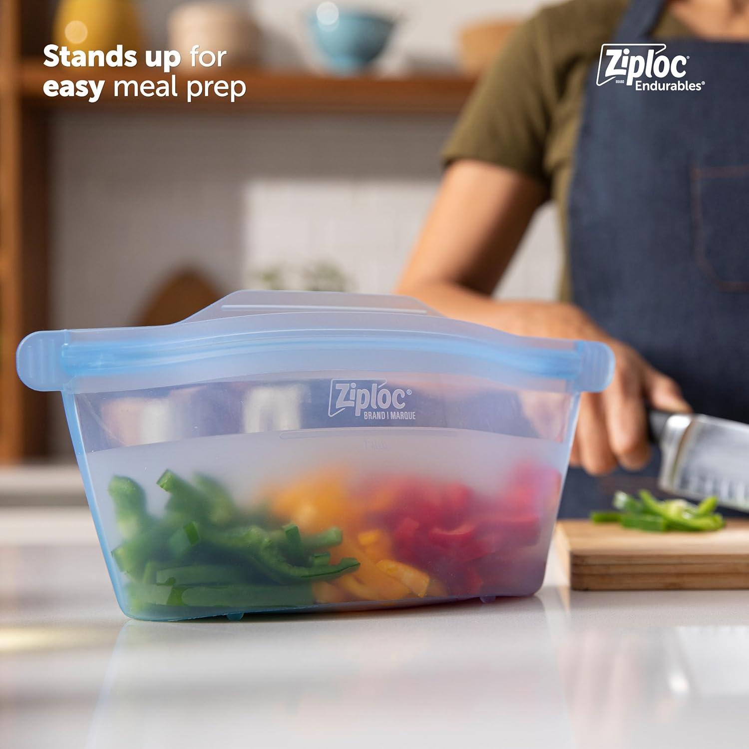 image:imageZiploc Endurables Silicone Food Storage Meal Prep Containers Microwave Safe and EcoFriendly Medium Container 1 CountMedium 1 Count