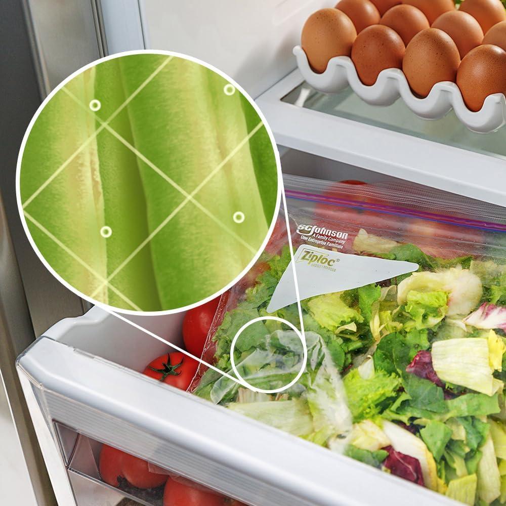 image:imageZiploc Food Storage Produce Bags Seal Top to Keep and Control Moisture 15 Bags Total50 Count