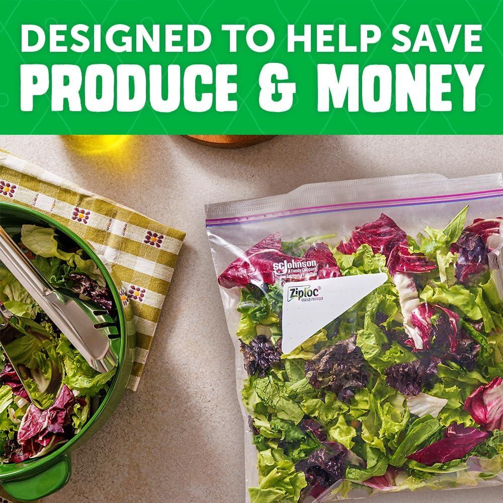 image:imageZiploc Food Storage Produce Bags Seal Top to Keep and Control Moisture 15 Bags Total50 Count