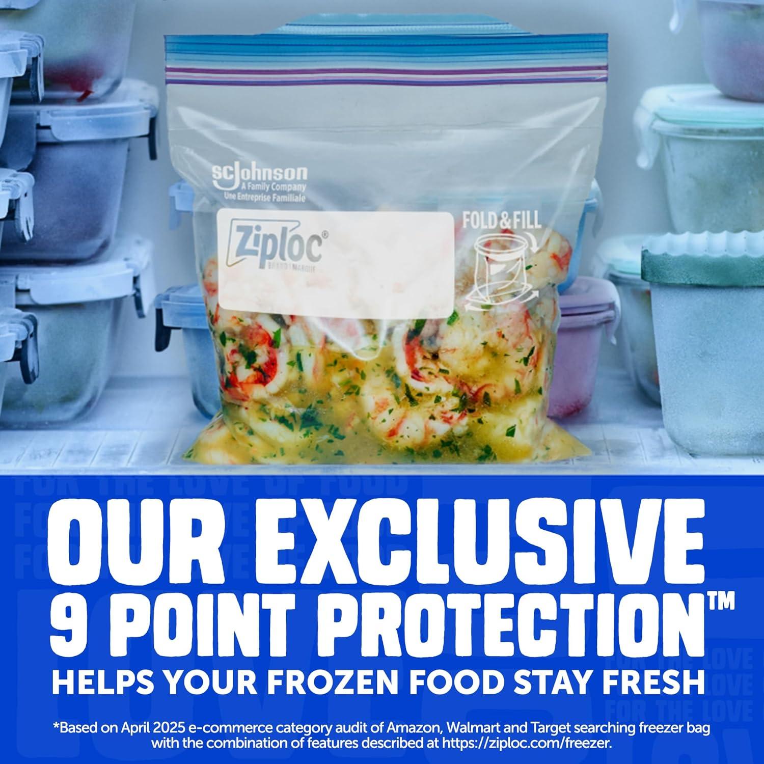 image:imageZiploc Gallon Food Storage Freezer Bags StandUp Bottom Easy to Fill 16 Count16 Count