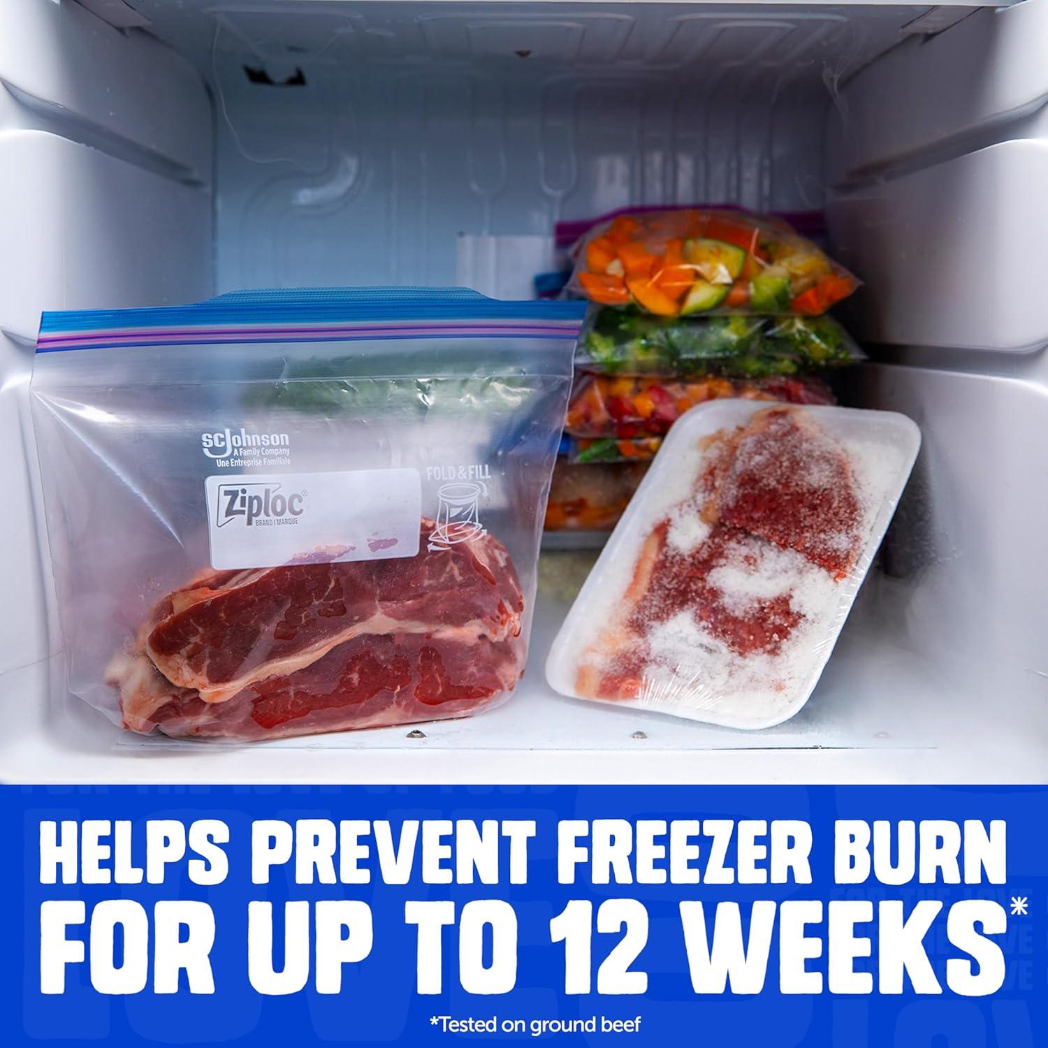 image:imageZiploc Gallon Food Storage Freezer Bags Stay Open Design Easy to Fill 80 count80 Count