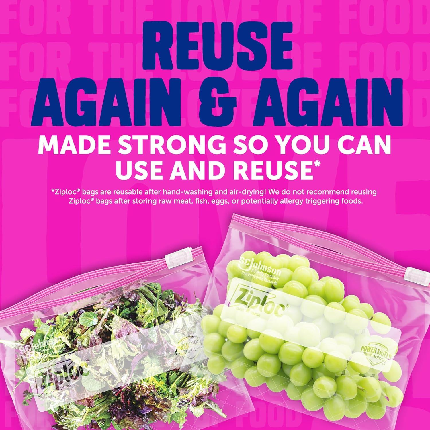 image:imageZiploc Gallon Food Storage Slider Bags Power Shield Technology for More Durability 68 Count104 Count