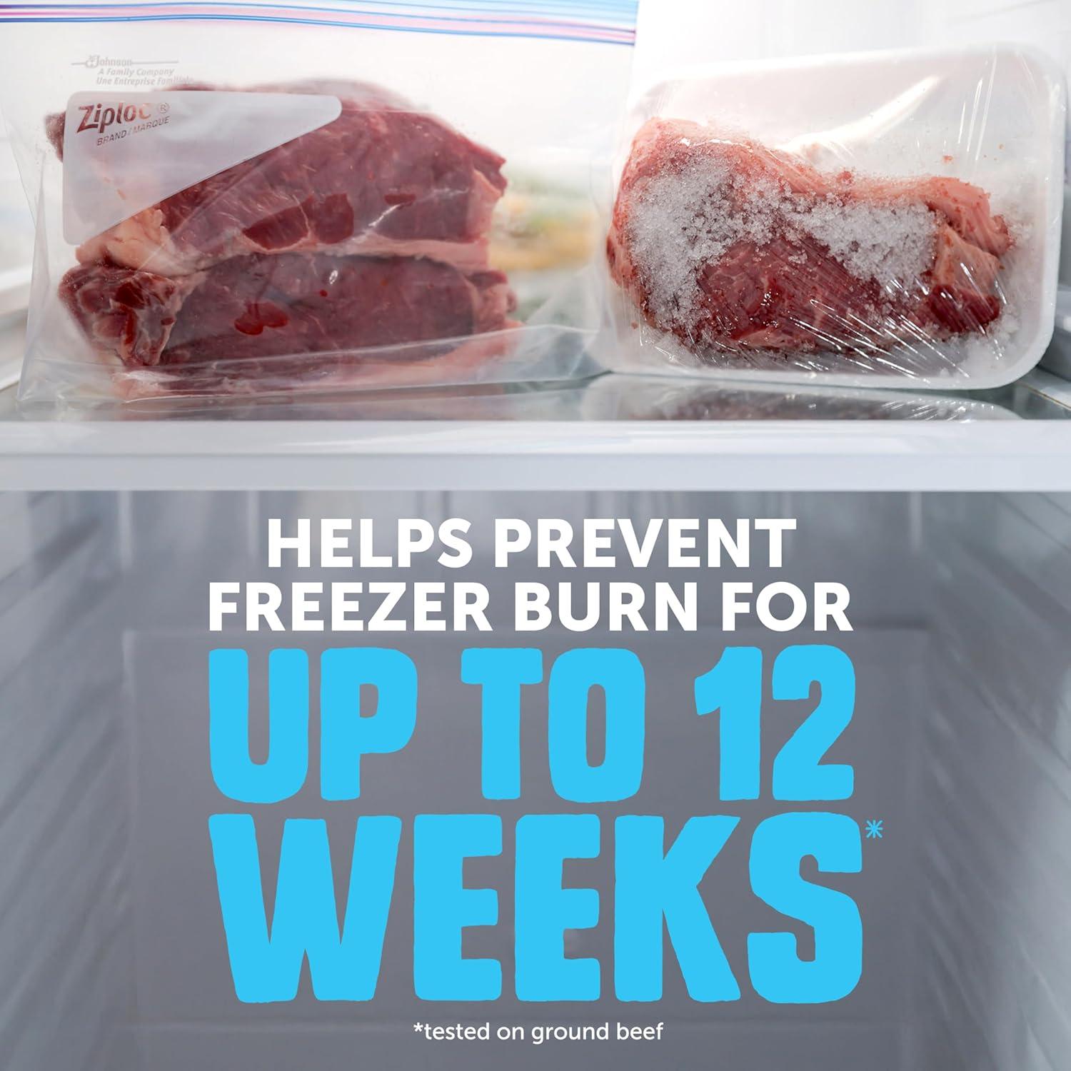 image:imageZiploc Half Gallon Food Storage Freezer Bags Easy Open and Close 40 Bags Total