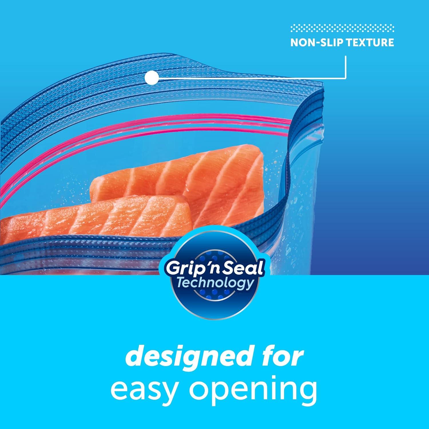 image:imageZiploc Pint Food Storage Freezer Bags Grip n Seal Technology for Easier Grip Open and Close 20 CountPint