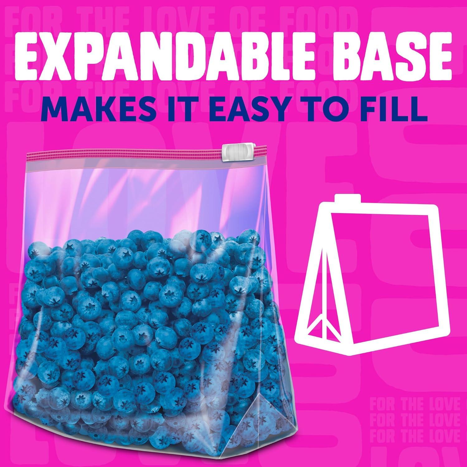 image:imageZiploc Quart Food Storage Bags StandUp Bottom Easy to Fill 76 Count22 Count