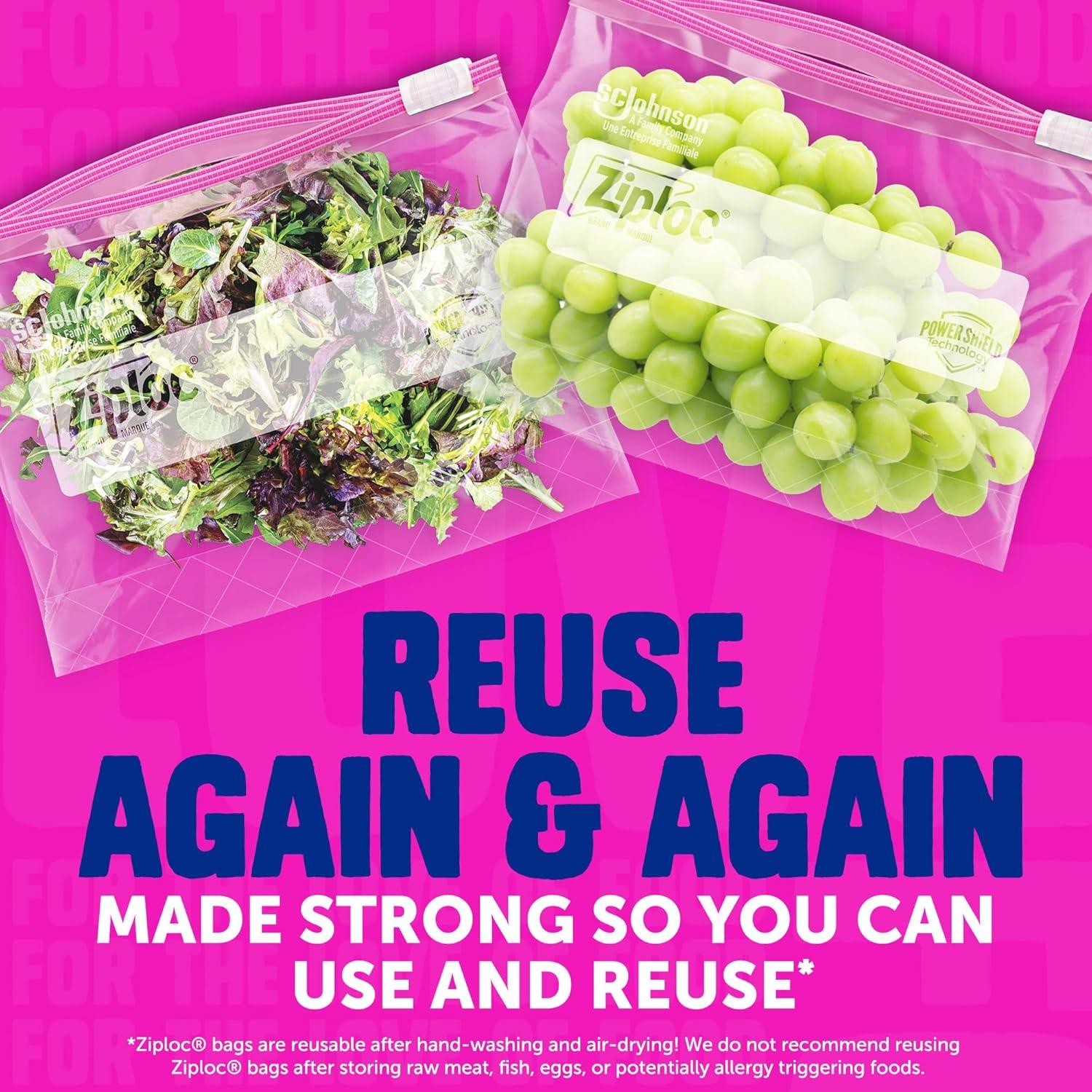 image:imageZiploc Quart Food Storage Bags StandUp Bottom Easy to Fill 76 Count42 Count