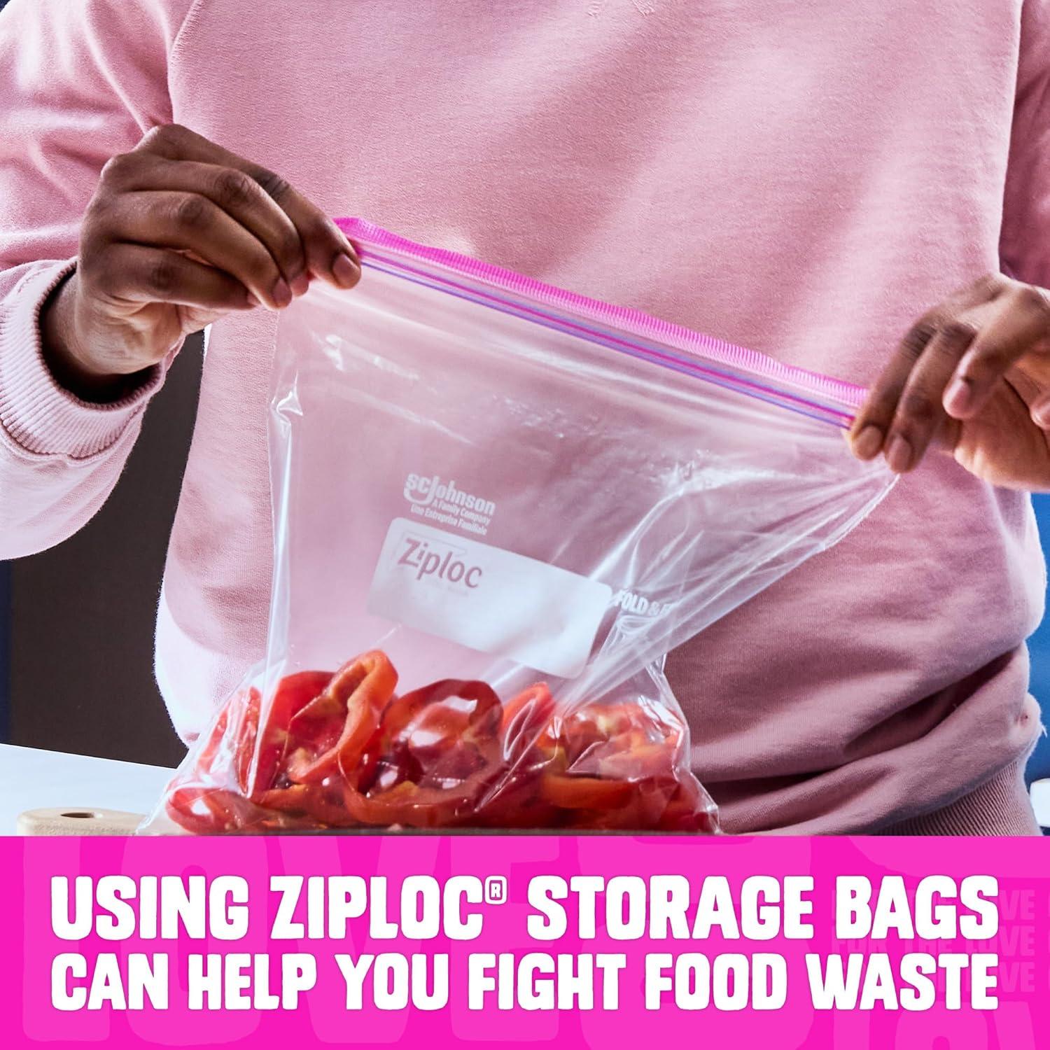 image:imageZiploc Quart Food Storage Bags Stay Open Design with StandUp Bottom Easy to Fill 100 Count100 Count