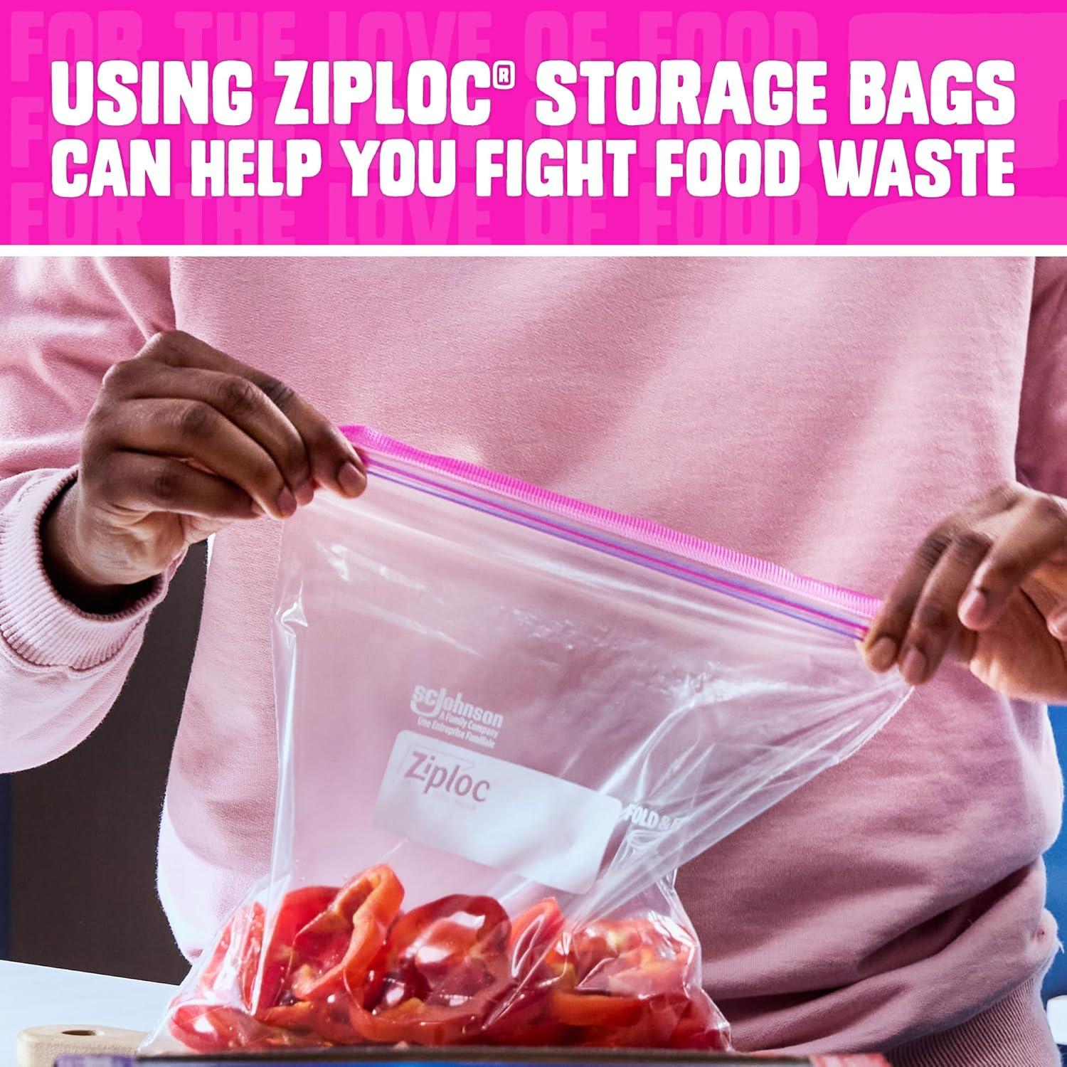 image:imageZiploc Quart Food Storage Bags Stay Open Design with StandUp Bottom Easy to Fill 80 Count29 Count