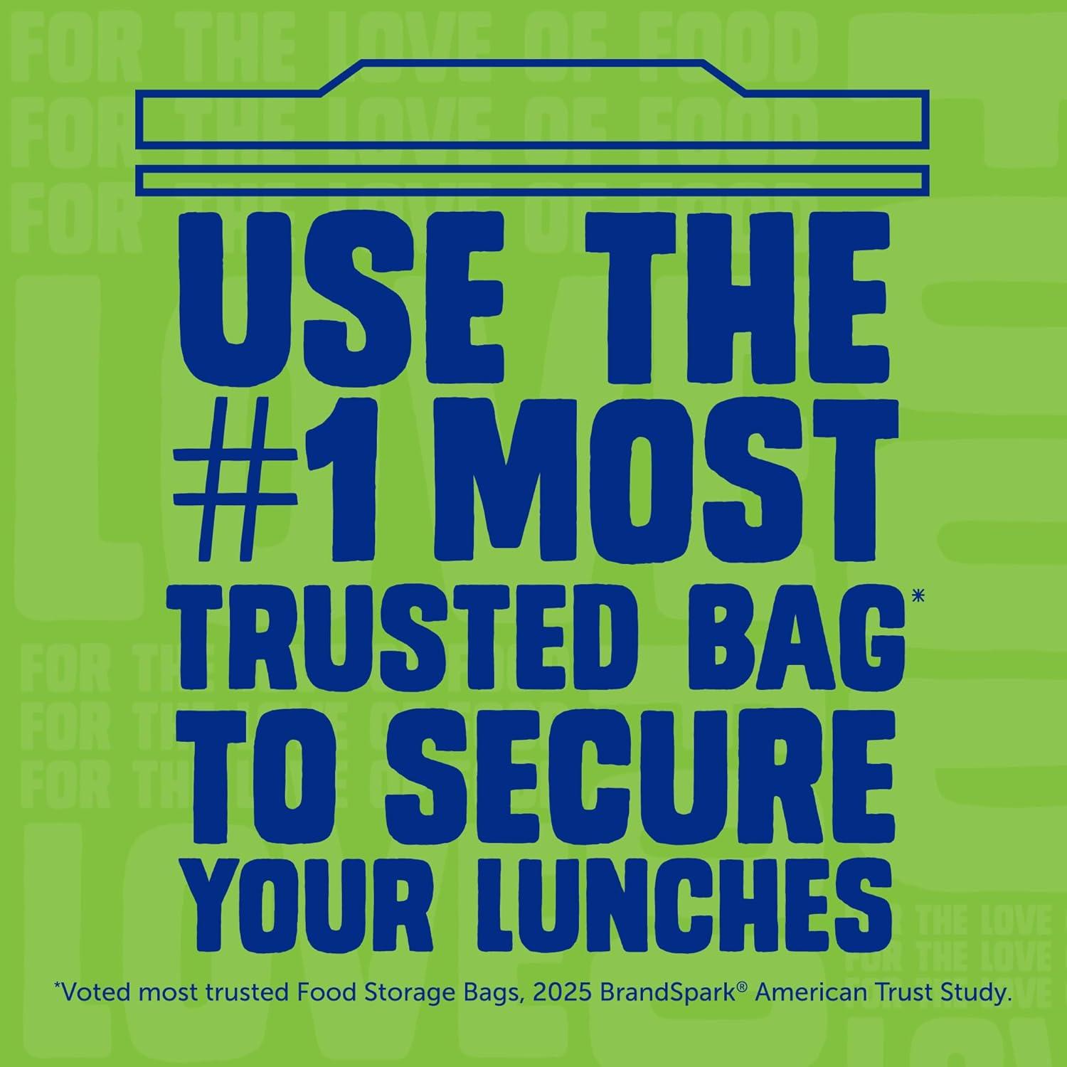 image:imageZiploc Sandwich and Snack Bags with EasyGuide Texture Plastic Storage Bags with Grip n Seal Technology 50 Bags Total