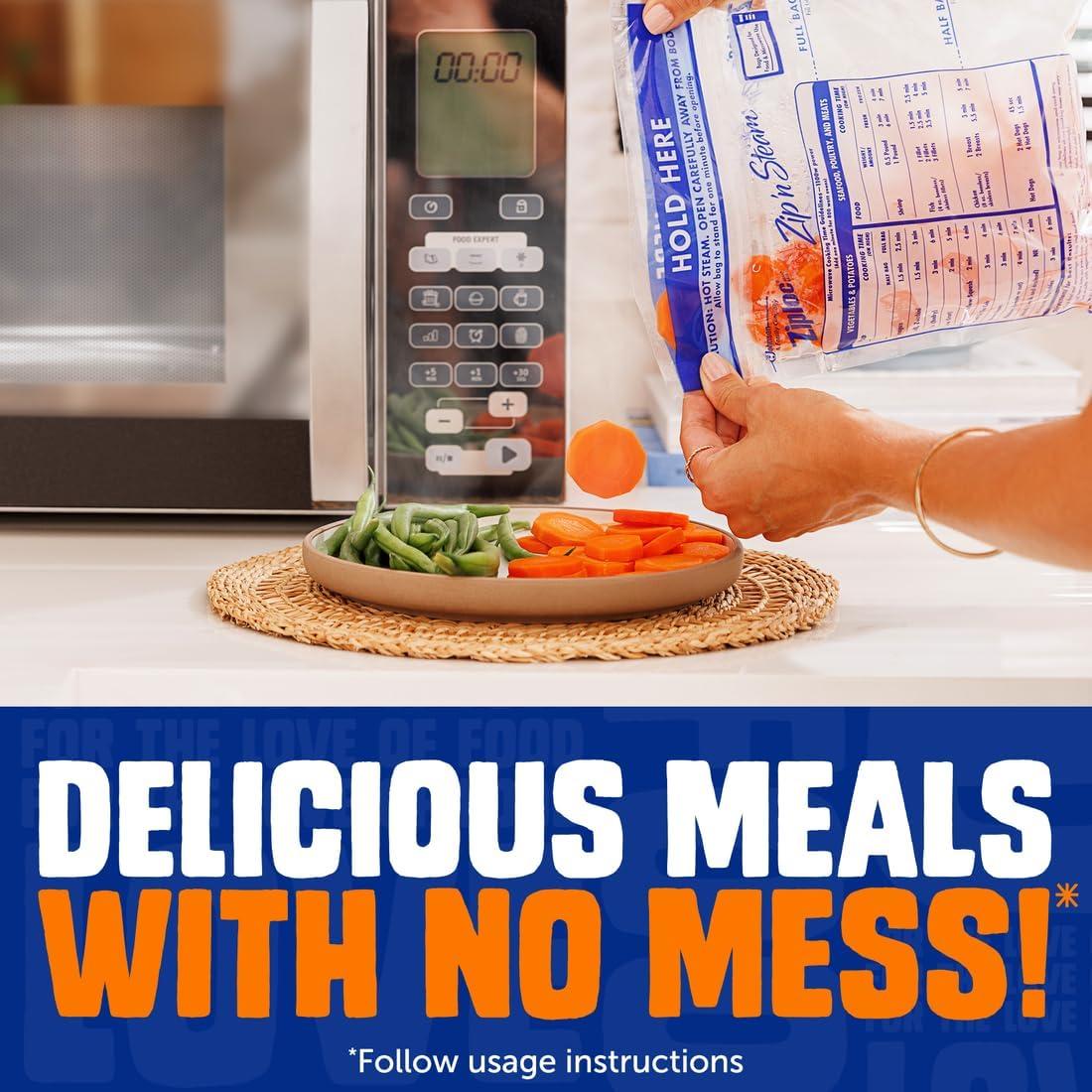 image:imageZiploc Zip n Steam Food Storage Cartons for Meal Prep Healthy Meals in Minutes Microwave Safe 10 Count