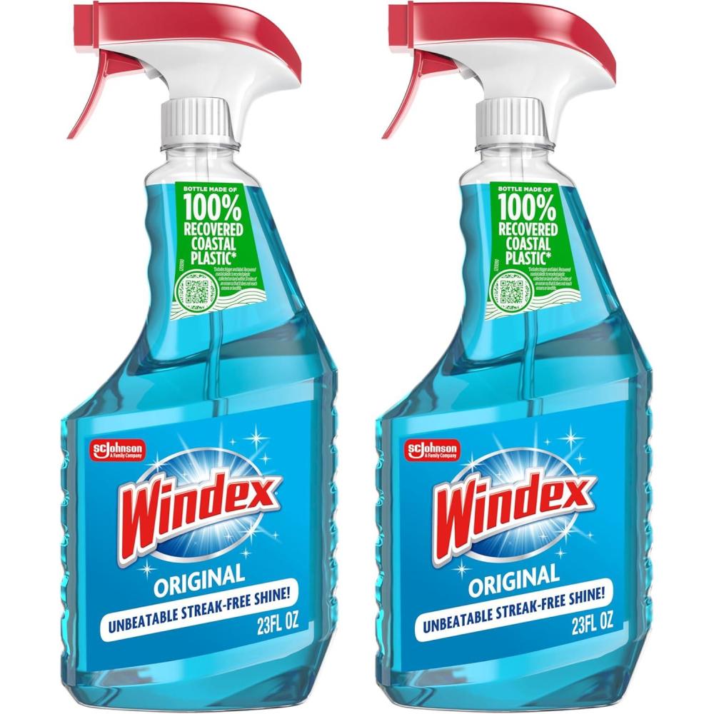 image:imageWindex Glass and Window Cleaner Spray Bottle Packaging Designed to Prevent Leakage and Breaking Surface Cleaning Spray Original Blue Scent 23 Fl Oz23 Fl Oz Pack of 2