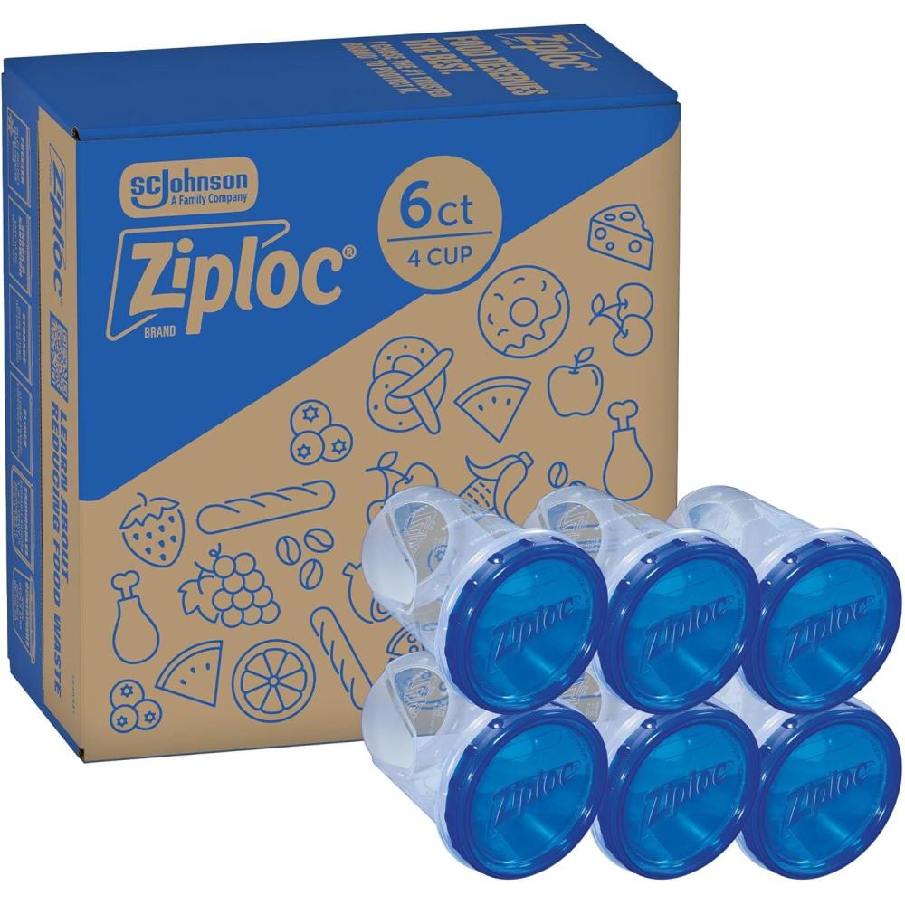 image:imageZiploc Brand Twist n Loc Food Storage Containers Leak Resistant Design Small and Medium Round Variety Pack 5 countMedium