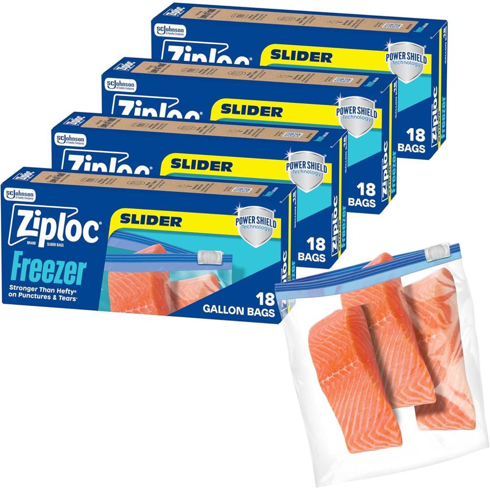 image:imageZiploc Gallon Food Storage Freezer Slider Bags Durable 28 Count72 Count