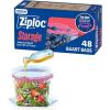 image:imageZiploc Quart Food Storage Bags Stay Open Design with StandUp Bottom Easy to Fill 48 Count48 Count