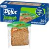 image:imageZiploc Sandwich and Snack Bags with EasyGuide Texture Plastic Storage Bags with Grip n Seal Technology 50 Bags Total