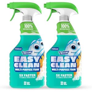 Scrubbing Bubbles Easy Clean Foaming Bleach-Free Bathroom All Purpose Cleaner, Fast-Acting Foam Cleans Limescale, Dirt and Grime on Showers, Sinks, Toilets, Tiles, Counters, & More, 32oz Spray(32 Fl Oz (Pack of 2))