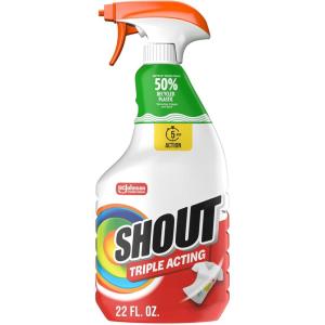 Shout Active Enzyme Laundry Stain Remover Spray, Triple-Acting Formula Clings, Penetrates, and Lifts 100+ Types of Everyday Stains – Prewash Spray 22oz(22 Ounce (Pack of 1))
