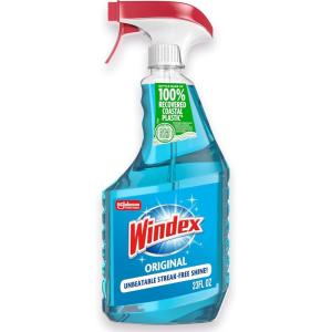 Windex Glass and Window Cleaner Spray Bottle, Packaging Designed to Prevent Leakage and Breaking, Surface Cleaning Spray, Original Blue Scent, 23 Fl Oz(23 Fl Oz (Pack of 1))