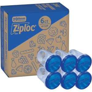 Ziploc Brand Twist n Loc Food Storage Containers, Leak Resistant Design, Small and Medium Round, Variety Pack, 5 count(Medium)