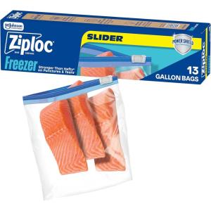 Ziploc Gallon Food Storage Freezer Slider Bags, Durable, 28 Count(13 Count)